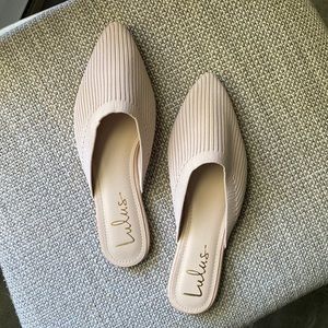 Lulu’s Nude Knit Mules - Size 8